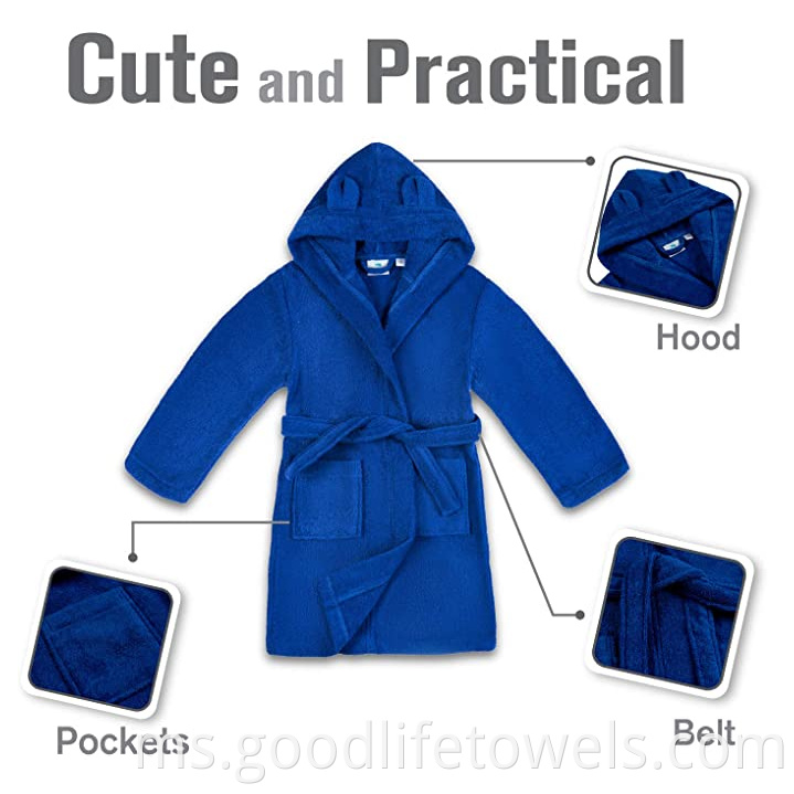 Children Bathrobe Cotton Kids Poncho Bath Robe